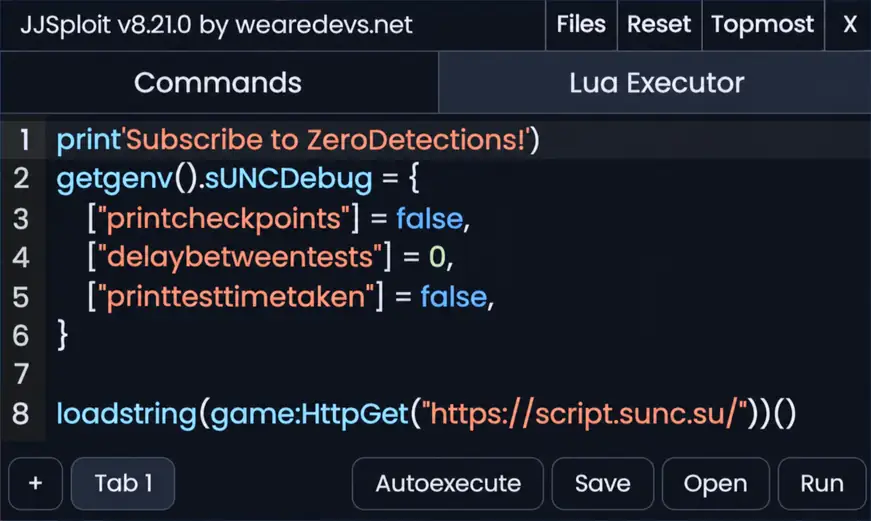 Enhanced reference image of the Windows executor Lua Executor interface